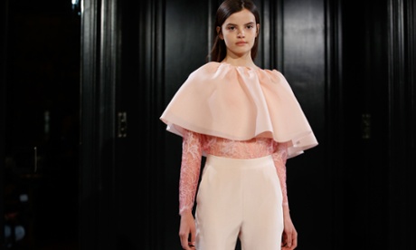 A model in Huishan Zhang's Spring Summer 2015 collection