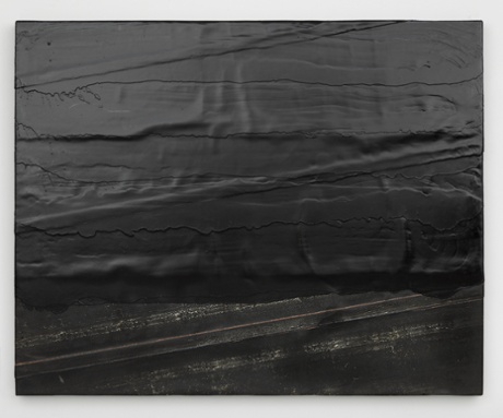 Diagonal bitumen (2014), one of Theaster Gates’s ‘tar paintings’, inspired by his father’s work as a roofer.