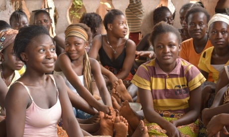 Girls learning in Brac's Empowerment and Livelihood's programme in Sierra Leone