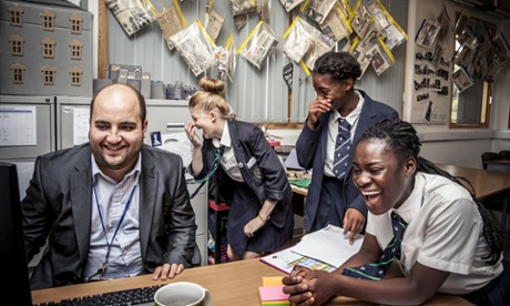 Mr Bispham and pupils from Channel 4's Educating The East End.
