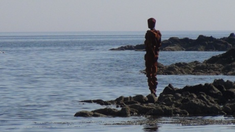 The Land figure at Saddell Bay, Argyll and Bute.