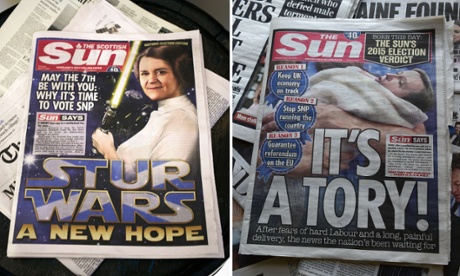 Two editions of the Sun newspaper
