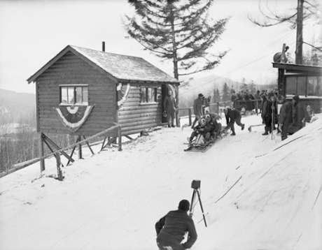 The top of the bobsled run at Lake Placid.