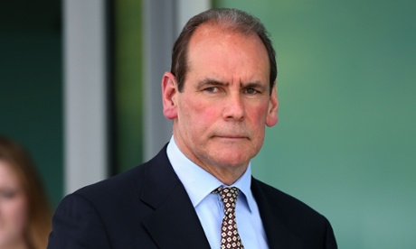Former Merseyside chief constable Sir Norman Bettison after giving evidence at the Hillsborough inquest in Warrington.