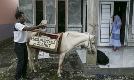 Horse power … A mobile library in rural Java