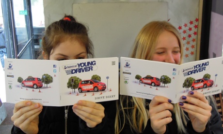 Go girls: Mary and Vita read their drive diaries.