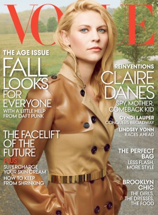 Claire Danes on the cover of Vogue, August 2013.