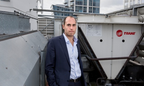 Teri Pengilley for The GuardianInternational hotel chain Marriott has teamed up with KiWi Power in a demand response programme, part of Marriott's energy saving initiatives.Ziko Abram, co-founder KiWi Power Europe, seen with the cooling units on the roof of London Marriott Hotel, Regents Park.