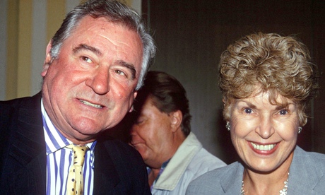 Ruth Rendell with George Baker, who played Reg Wexford in the ITV series based on her books. Photograph: Richard Gardner/Rex Shutterstock
