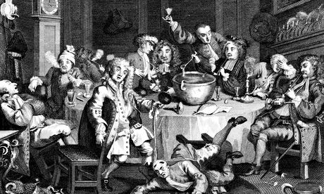 18th Century Drinking Party in England by Hogarth