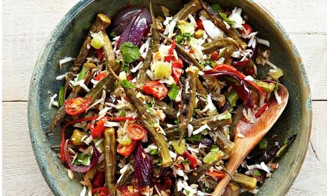 baked okra salad