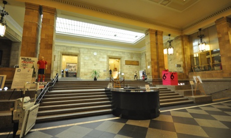 The entrance hall of the Palace of Culture and Science.