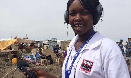 Julia Paulo Ding reporting for Nile FM in Malakal’s Protection of Civilians site.