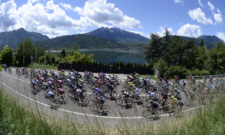 Last year's  Giro d’Italia peloton rides during the 17th stage of the race from Sarnonico to Vittorio Veneto.