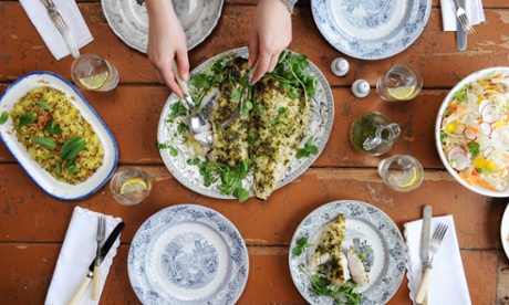 An Egyptian-style grilled fish feast