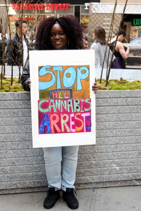 A woman at the annual Cannabis Parade and Rally in New York, May 2015.