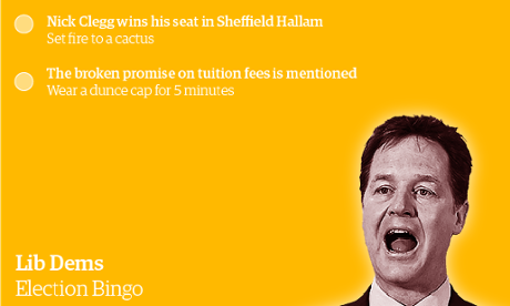 Lib Dems election bingo pic