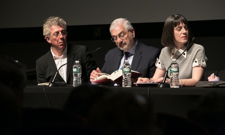 A panel at the PEN World Voices Festival on Wednesday, May 6, 2015, discusses the legacy of the Armenian genocide. From left to right, author Eric Bogosian, historian Ronald Grigor Suny, and novelist Nancy Kricorian.