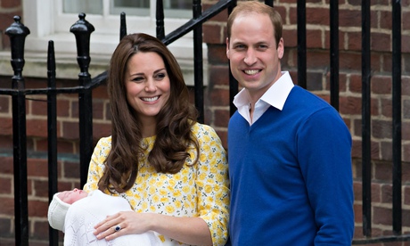 The royal baby Charlotte Elizabeth Diana with her parents Kate and William