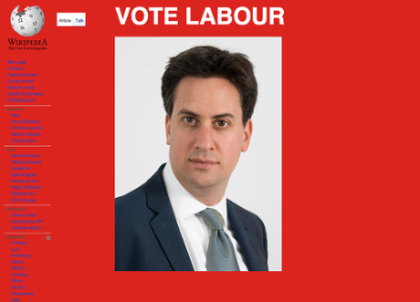 The defaced Wikpedia page for Ukip leader Nigel Farage