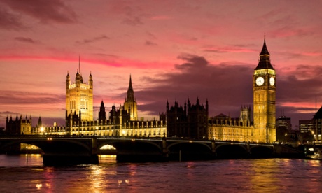 Houses Of Parliament, River Thames and Westminster Bridge, London.