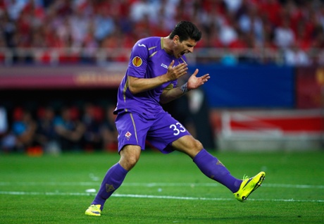 Mario Gomez reacts after a missed chance.