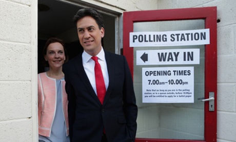 Labour party leader Ed Miliband and his wife Justine Thornton