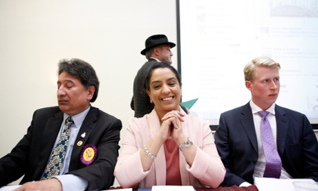 Naz Shah (centre), Labour candidate for Bradford West