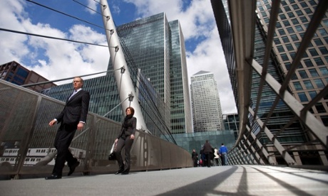 The financial district of Canary Wharf in London. Traders have struggled to know what to make of tight polls ahead of the election.