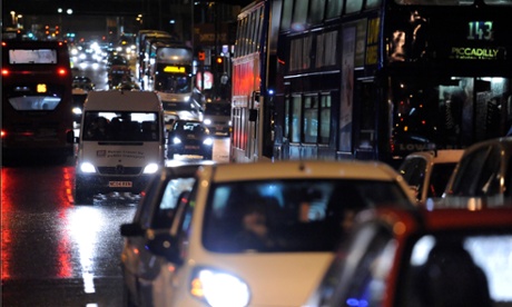 Traffic in Manchester city centre.