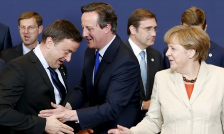 Xavier Bettel, David Cameron, Angela Merkel
