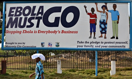 Ebola campaign banner in Monrovia