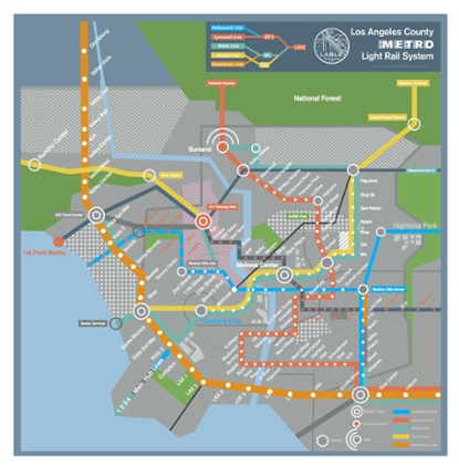Future subway map of LA, featured in Her (2013)