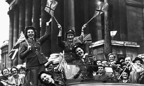 1945's VE Day celebrations in Trafalgar Square, London.