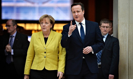 David Cameron with Angela Merkel