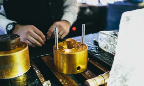 Special Japanese mould for negronis ice at the Lui Bar. 