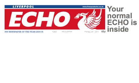 The Liverpool Echo's blank front page