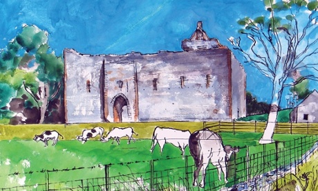 Skipness Castle, watercolour, 2003, by Rigby Graham.