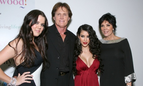 Khloe Kardashian, Caitlyn Jenner before transitioning, Kim Kardashian and Kris Jenner at the premiere of the Keeping Up with the Kardashians in 2007.