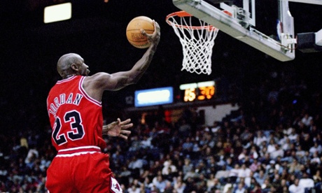 Michael Jordan shoots against the Jazz in 1998.