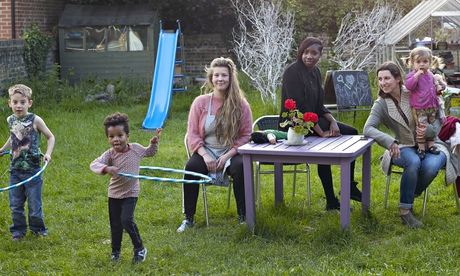 Katie Bracher and her children, Davine Dubidad, and Alexandra Joensson with her son 