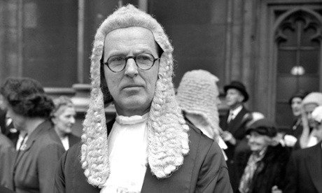 Barrister Jeremy Hutchinson leaves the House of Lords after being sworn in as a Queen’s Counsel in 1961.
