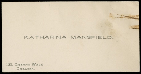 Calling card inscribed: 