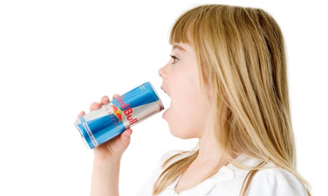 Child drinking Red Bull