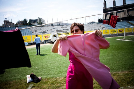 Installation of Thinking of You has begun in Pristina’s central stadium.