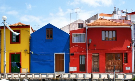 Traditional houses in Aveiro, just along the canal from Mercado do Peixe