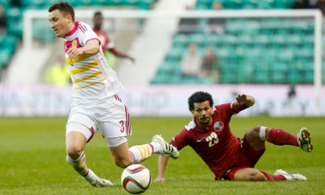 Craig Forsyth, here facing Qatar, has been training with Scottish and Irish club-mates at Derby since the season ended to prepare for the qualifier in Dublin.