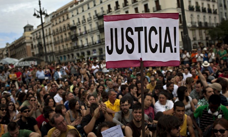 Unemployed protest madrid