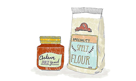 David Mitchell’s spelt bread illo