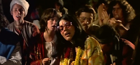 Zeenat Aman (centre) in Hare Rama Hare Krishna.